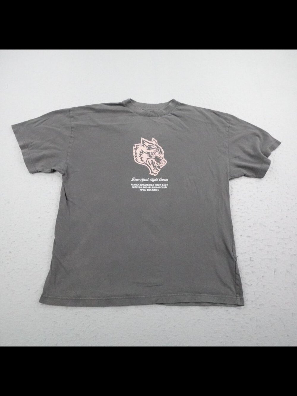 Darc Sport Shirt Men Large Gray Fight Cancer Limited Edition Wolves Bodybuilding